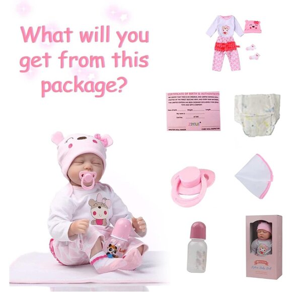 🆕 22 Inches cloth body Baby Doll With Vinyl Limbs Sleeping Baby Girl Doll - Picture 8 of 15